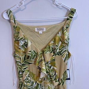 Soho Summer Belted Maxi women Dress Multicolor-green L Evening / Party / Casual/